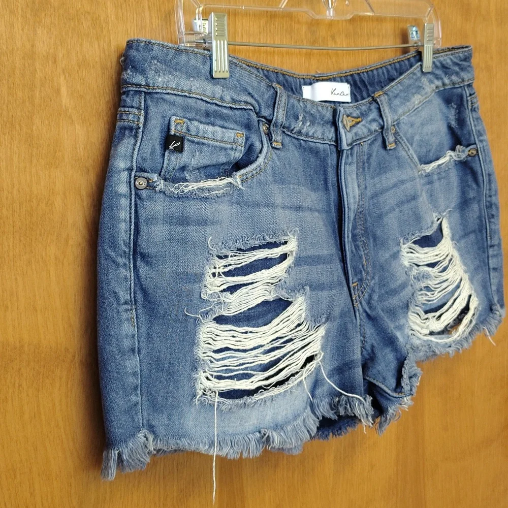 KanCan Blue Distressed Jean Shorts - Picture 3 of 9